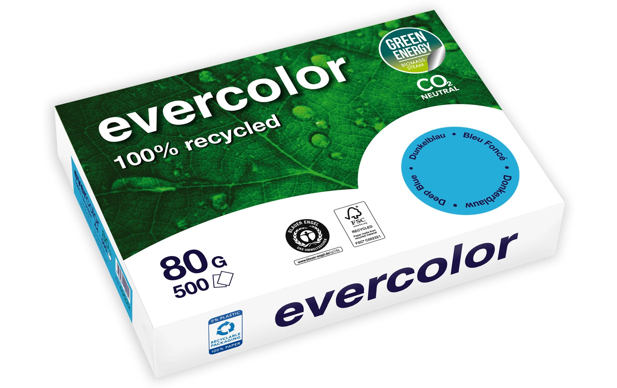 Clairefontaine Kopierpapier Evercolor A4, Dunkelblau, 80 g/m²,500 Blatt Clairefontaine Kopierpapier Evercolor A4, Dunkelblau, 80 g/m²,500 Blatt