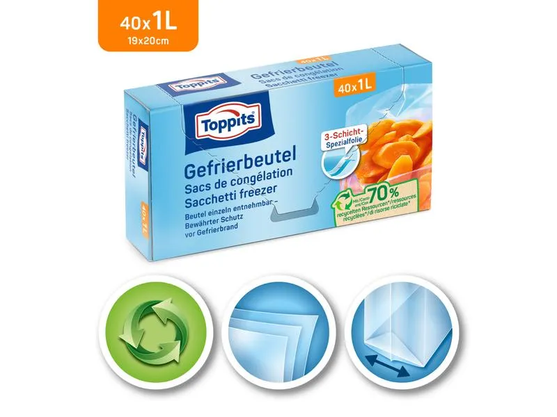 Toppits Gefrierbeutel 40 Stück