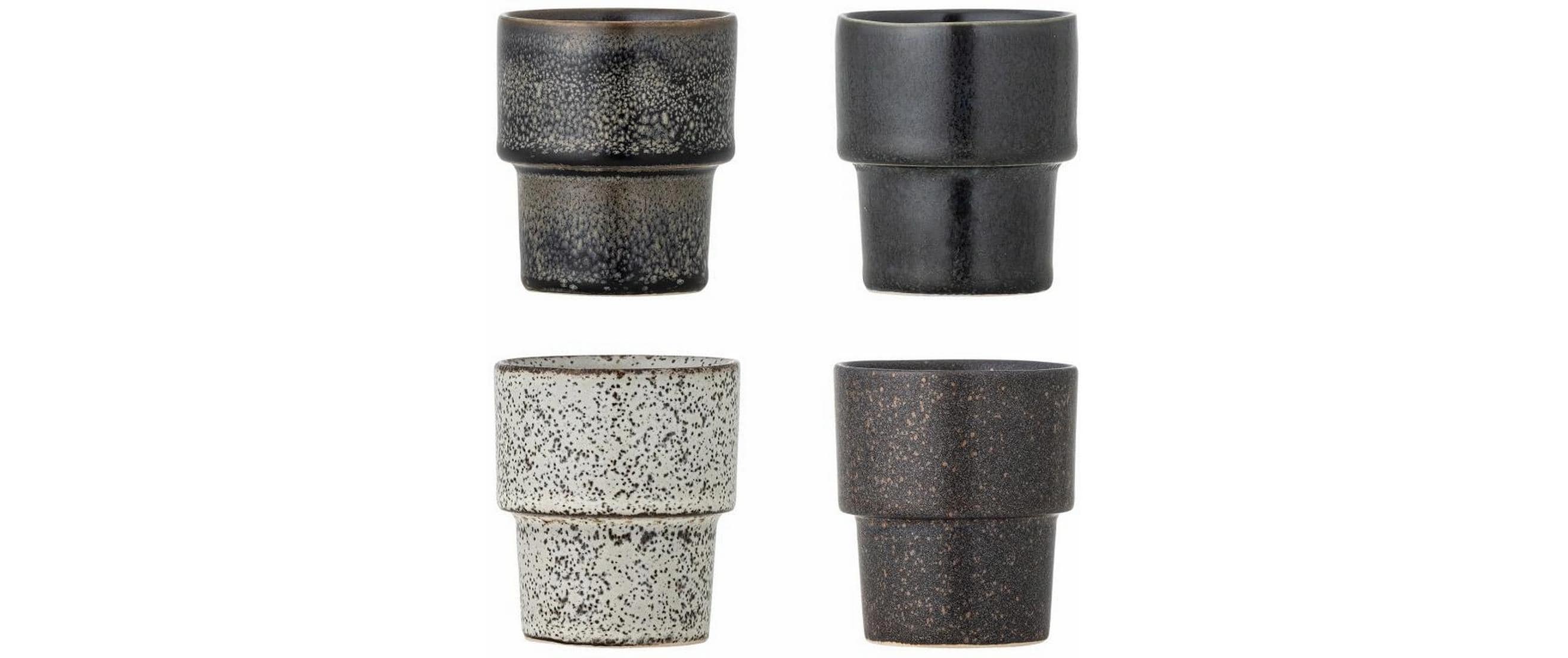 Bloomingville Espressotasse Ewan, 75 ml, Braun-Schwarz, 4 Stück