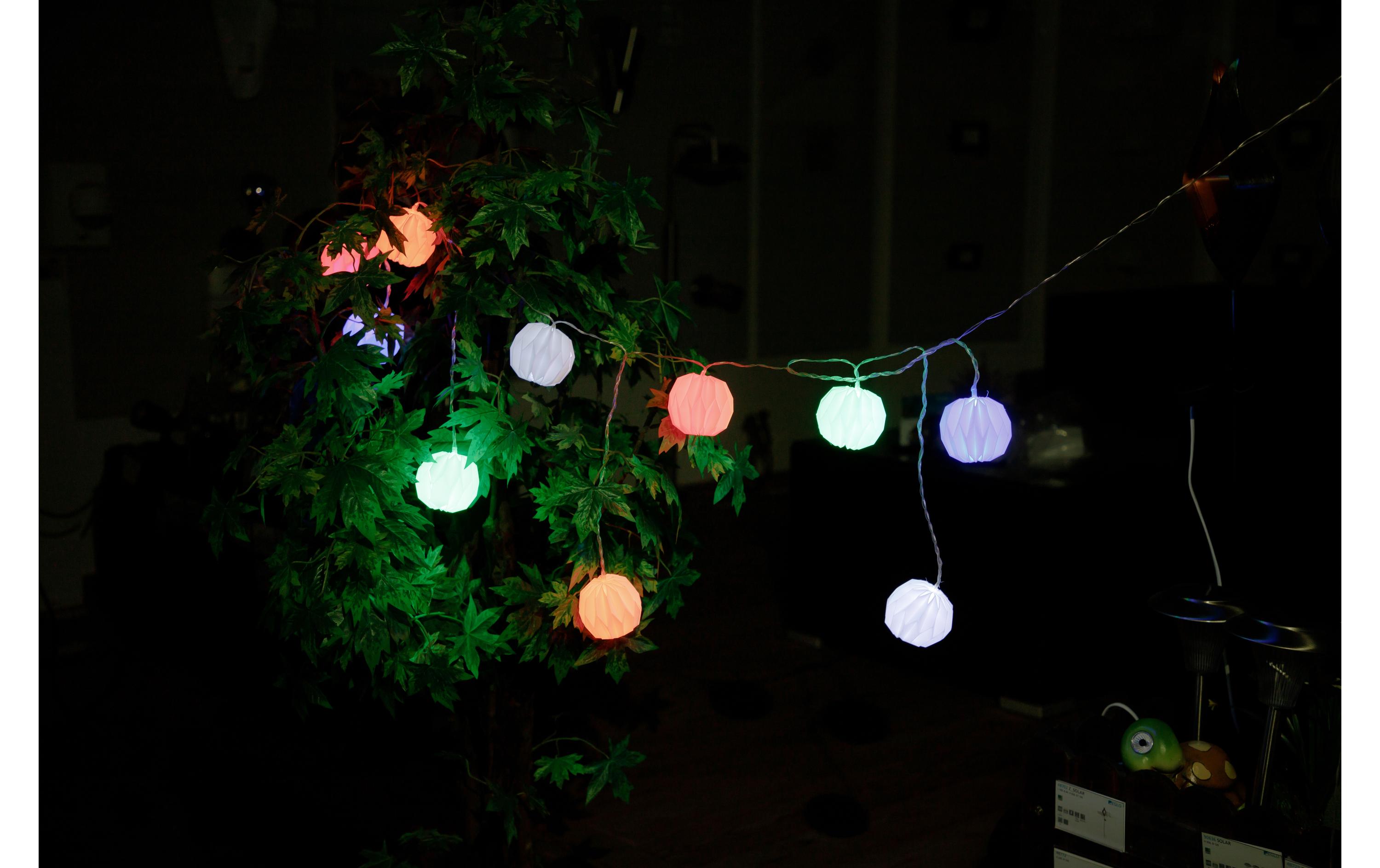 EGLO Leuchten Lichterkette Solar RGB 200 cm, Weiss