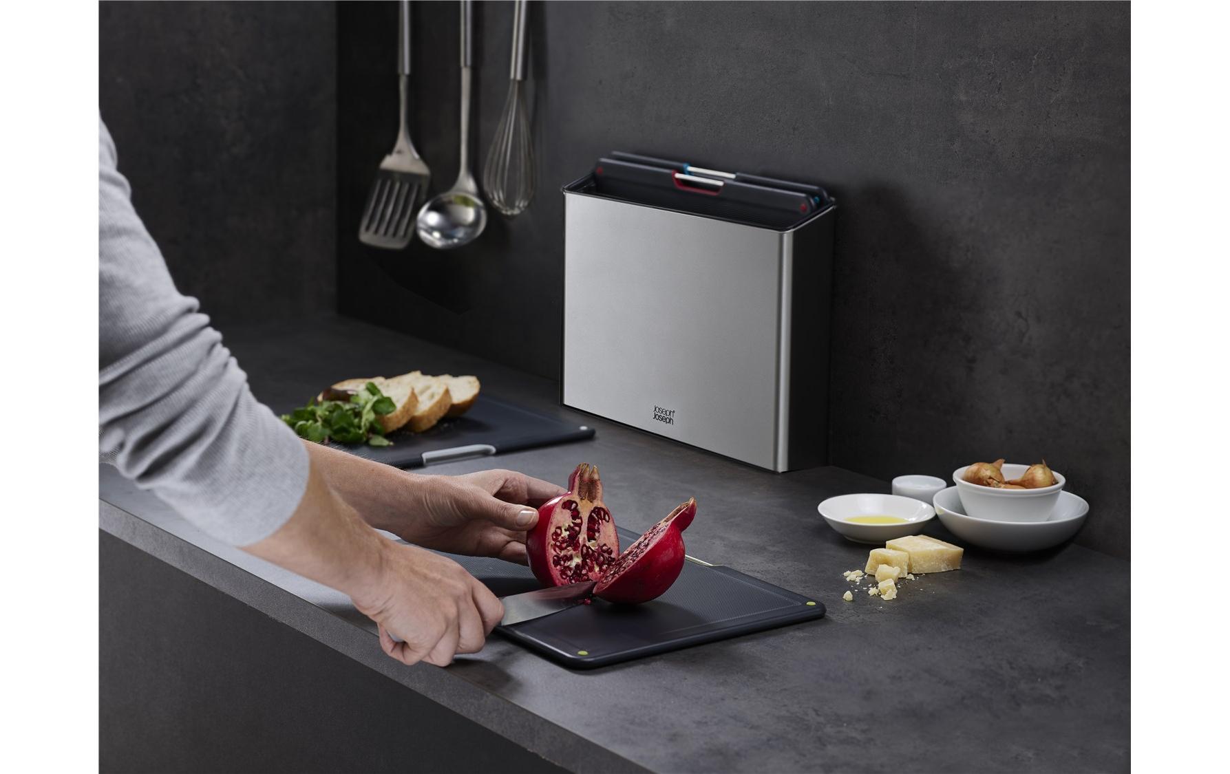 Joseph Joseph Schneidebrett-Set Folio Steel Silber