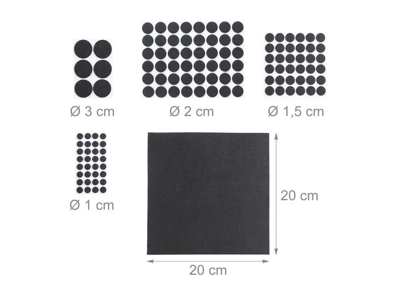 relaxdays Filzgleiter Filzgleiter Set selbstklebend Schwarz 240er Pack relaxdays Filzgleiter Filzgleiter Set selbstklebend Schwarz 240er Pack