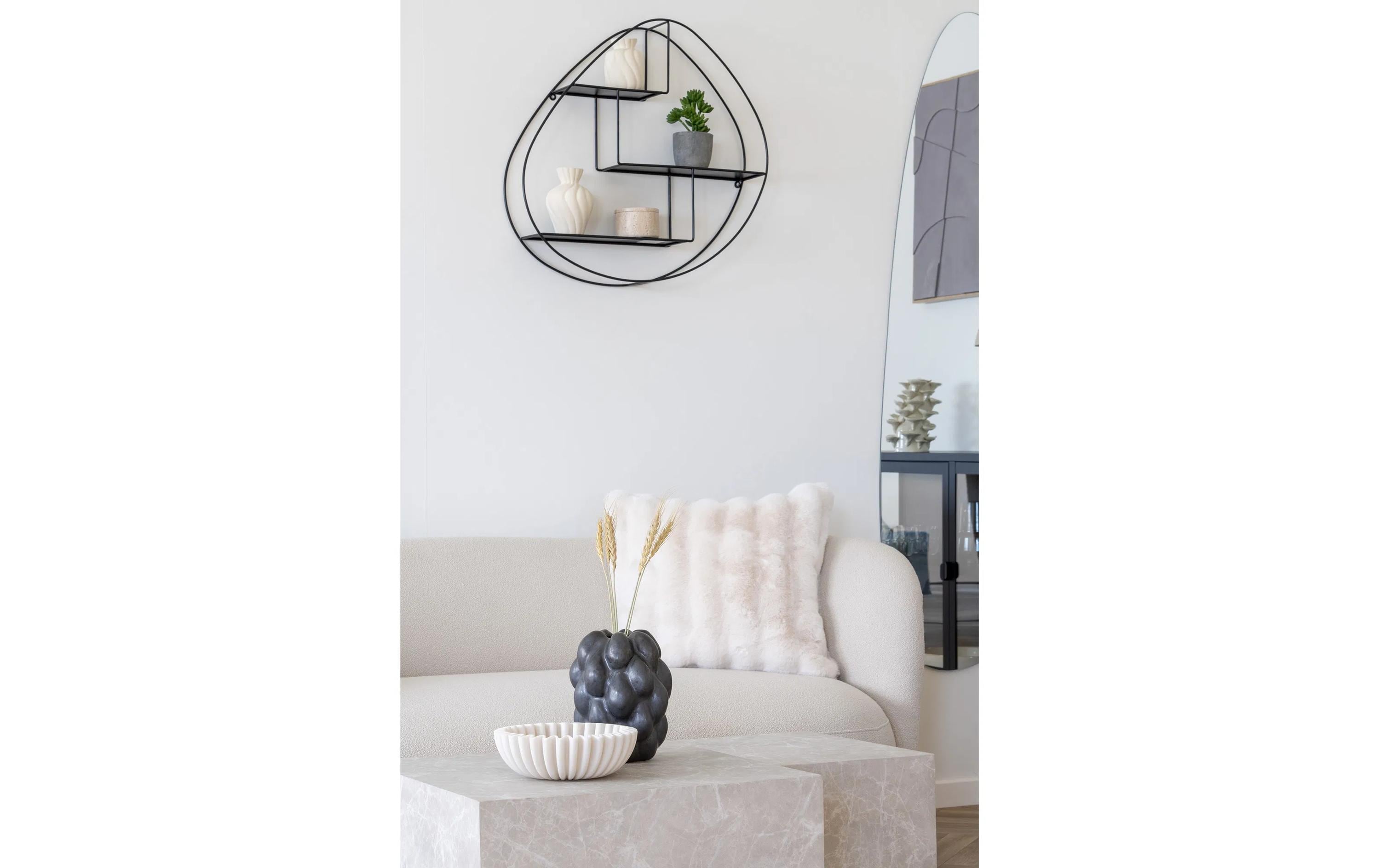 House Nordic Kissen Galena 45 x 45 cm, Weiss