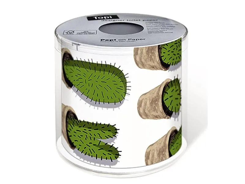 Paper + Design Toilettenpapier Cactuses 1 Rollen, 3-lagig, Grün Paper + Design Toilettenpapier Cactuses 1 Rollen, 3-lagig, Grün