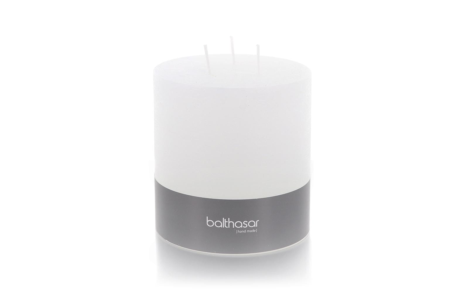 balthasar Mehrdochtkerze Rustico 12 cm x 12 cm, Weiss