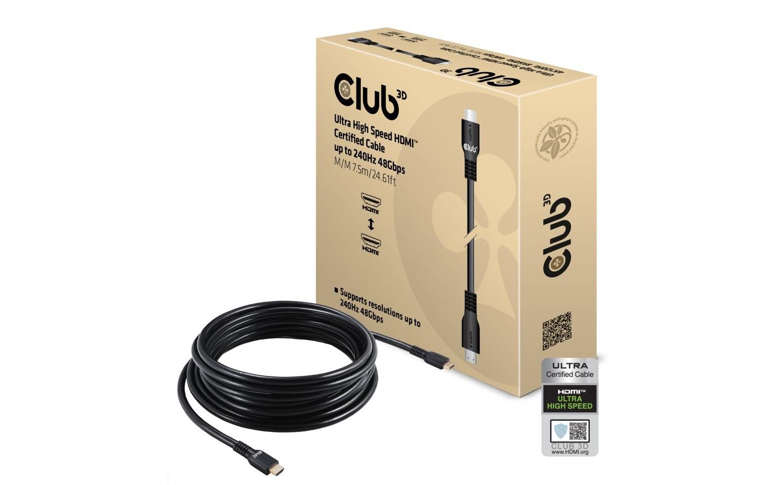 Club 3D Kabel Ultra High Speed HDMI - HDMI, 7.5 m