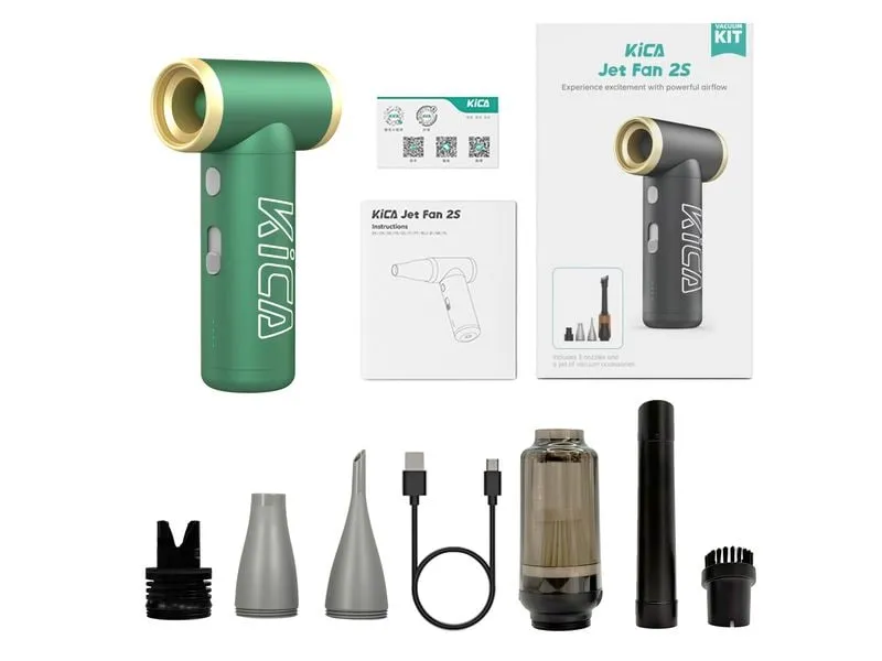 KiCA Jet Fan 2S Vacuum Kit mit Staubsaugadapter Grün KiCA Jet Fan 2S Vacuum Kit mit Staubsaugadapter Grün
