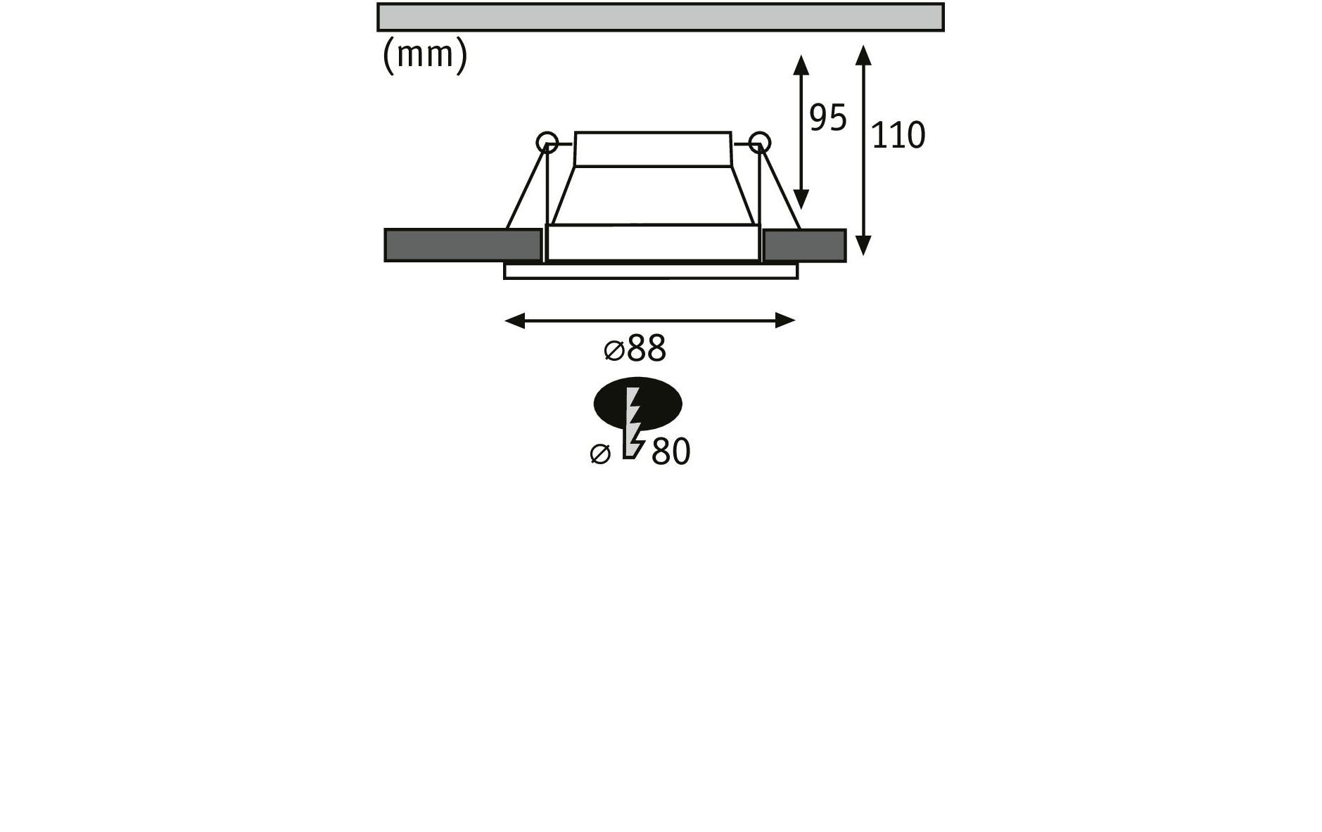 Paulmann Einbauspot Cole, 1 x GU10, 10 W, Schwarz/ Silber Paulmann Einbauspot Cole, 1 x GU10, 10 W, Schwarz/ Silber