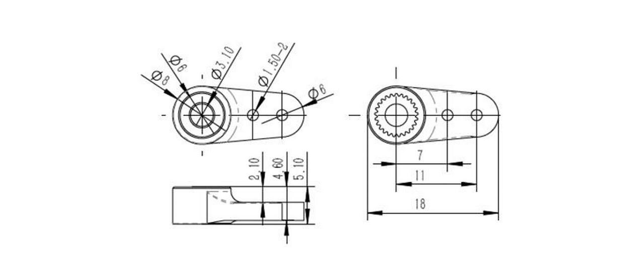 KST Servoarm Aluminium 25T-6, 18 mm 1 Stück