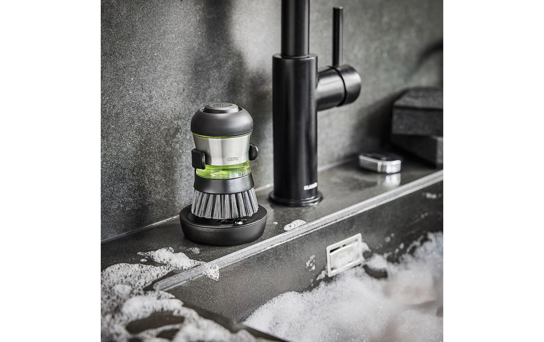 GEFU Spülbürste Swift mit Spülmittelbehälter, Schwarz