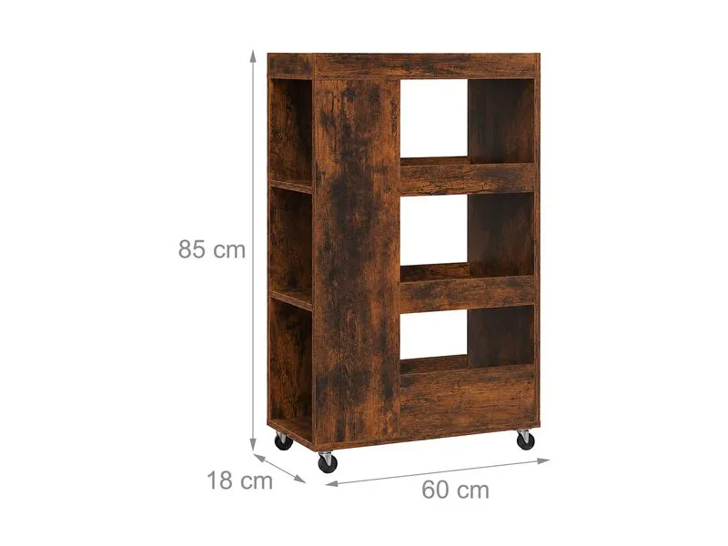 relaxdays Nischenordnungswagen 18 x 85 x 60 cm, Braun relaxdays Nischenordnungswagen 18 x 85 x 60 cm, Braun