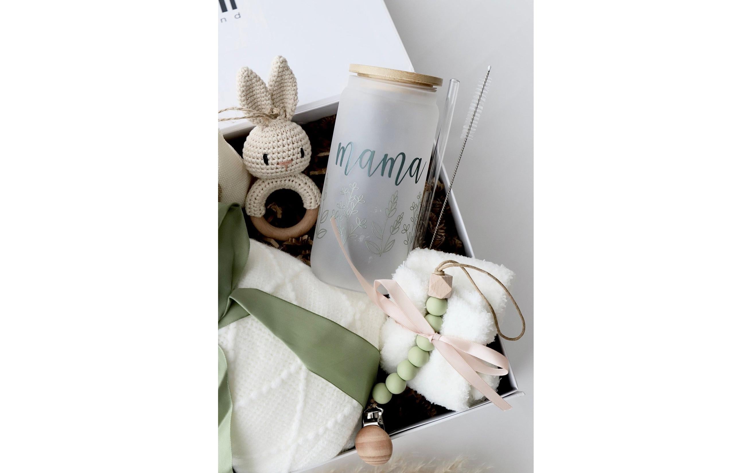 Oykami Mama und Baby Geschenkbox Weisse Decke «Kapstadt» Weiss/Grün