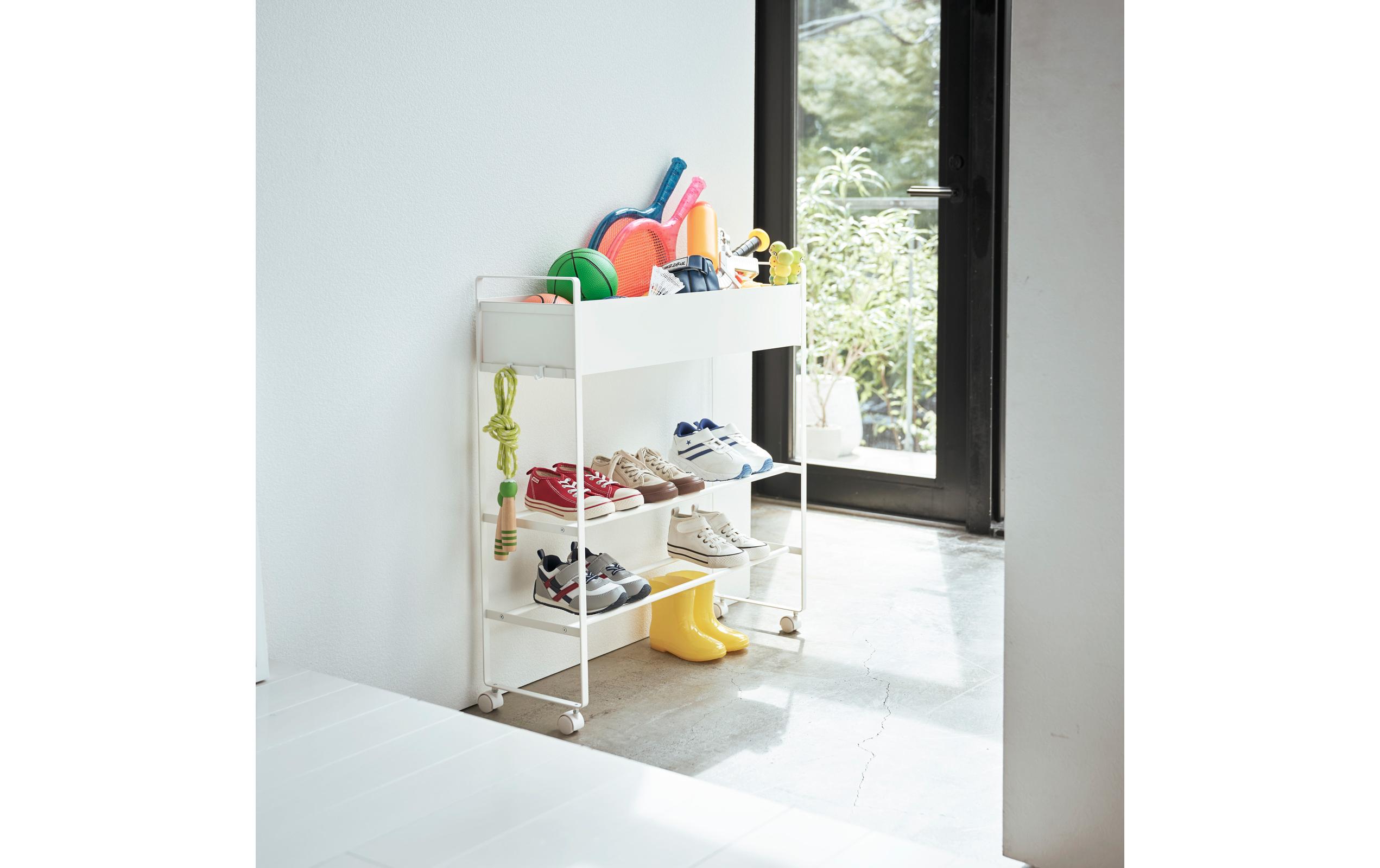 Yamazaki Servierwagen mit Korb Tower Weiss