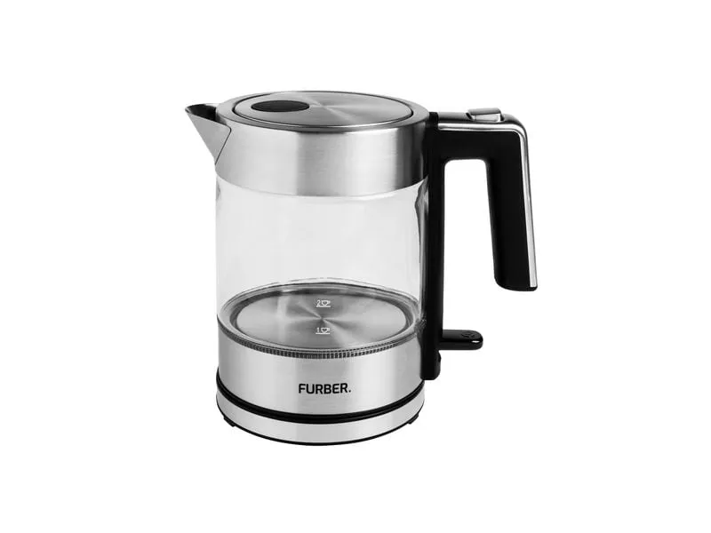 FURBER Wasserkocher Vetro 1 l, Silber/Transparent FURBER Wasserkocher Vetro 1 l, Silber/Transparent