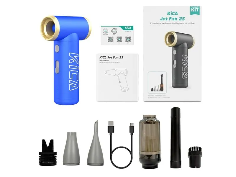 KiCA Jet Fan 2S Vacuum Kit mit Staubsaugadapter Blau KiCA Jet Fan 2S Vacuum Kit mit Staubsaugadapter Blau