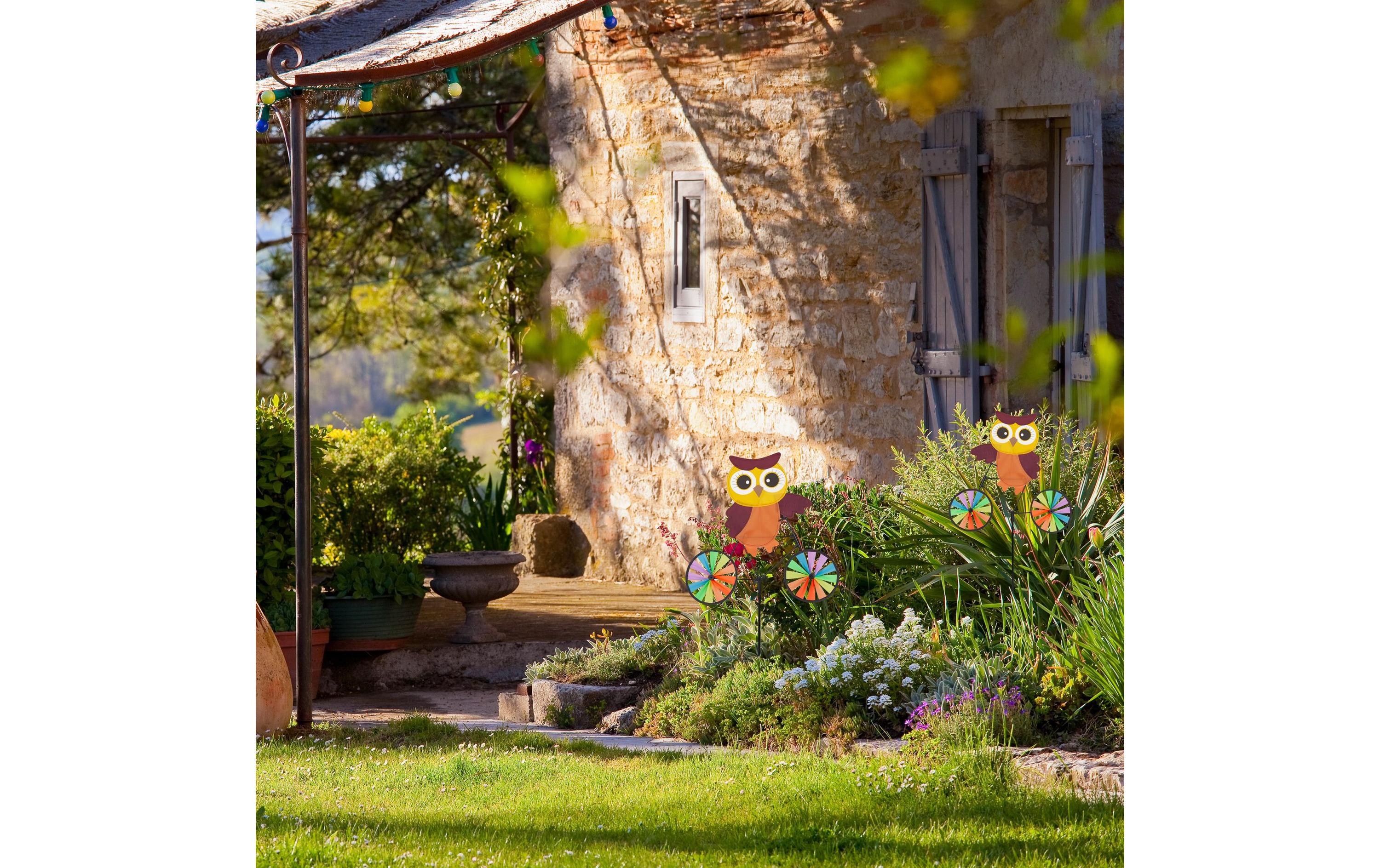 relaxdays Windrad Eule 2er Set, 84.5 cm