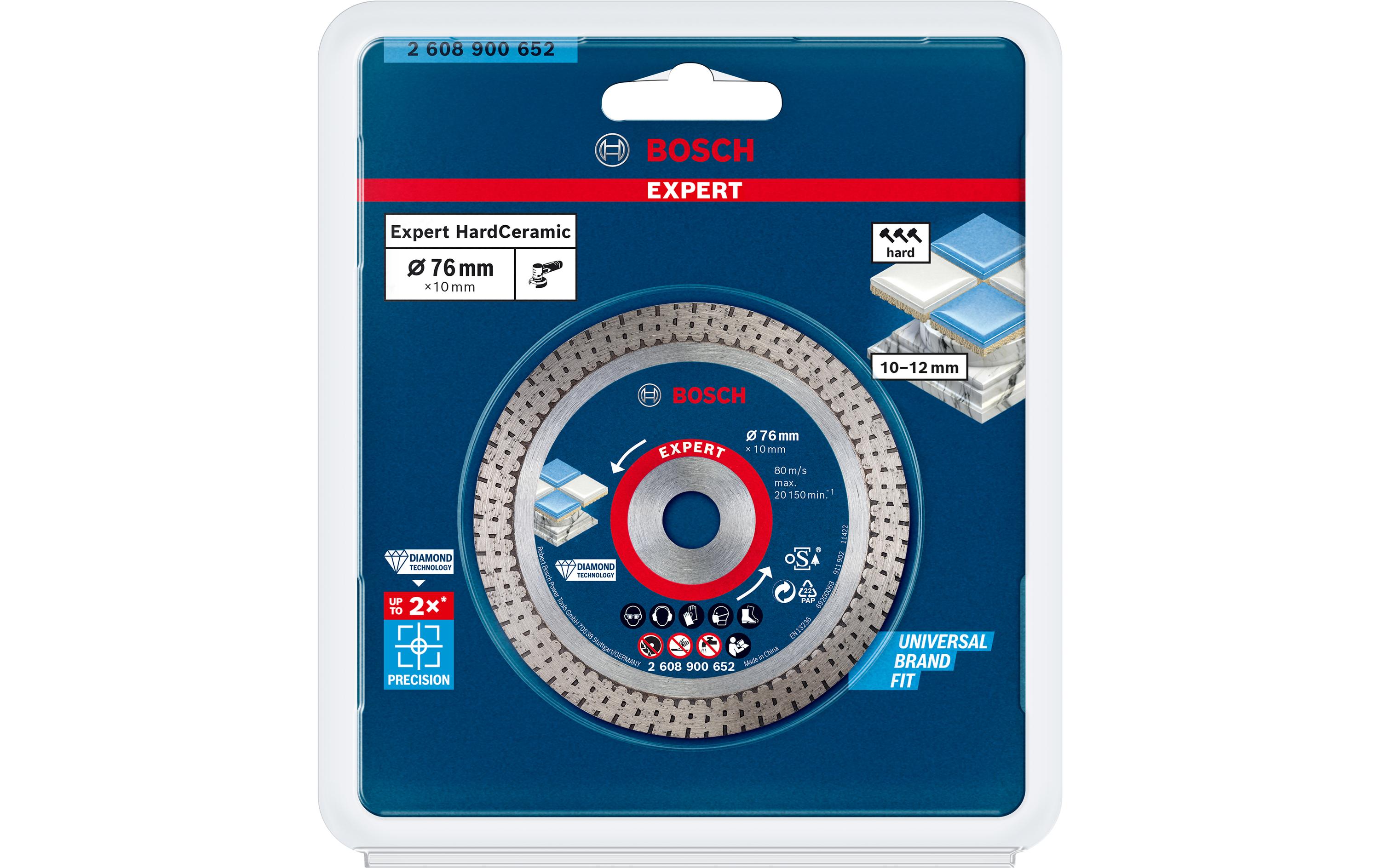 Bosch Professional Diamanttrennscheibe EXPERT HardCeramic, 76 mm