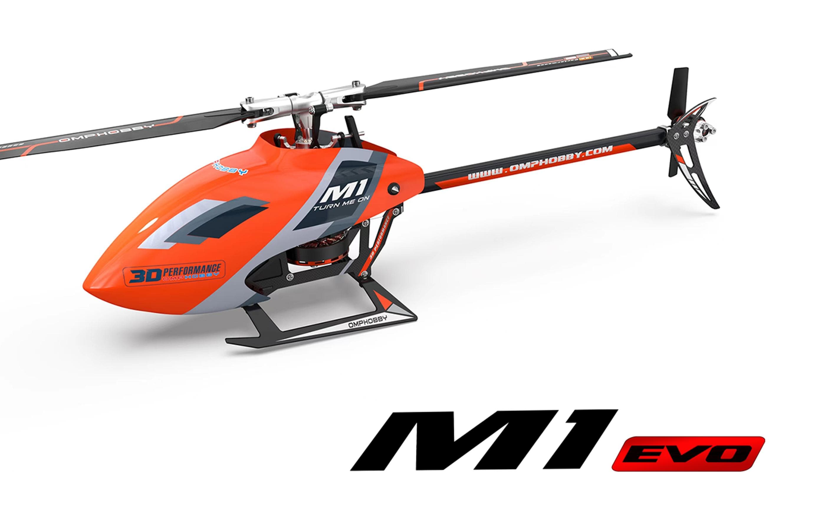 OMPHobby Helikopter M1 EVO Flybarless, 3D, Orange BNF