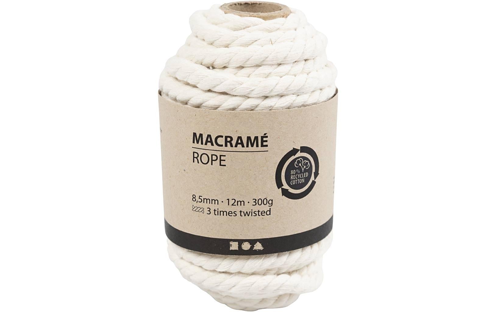 Creativ Company Baumwollgarn Macramé Schnur Naturweiss