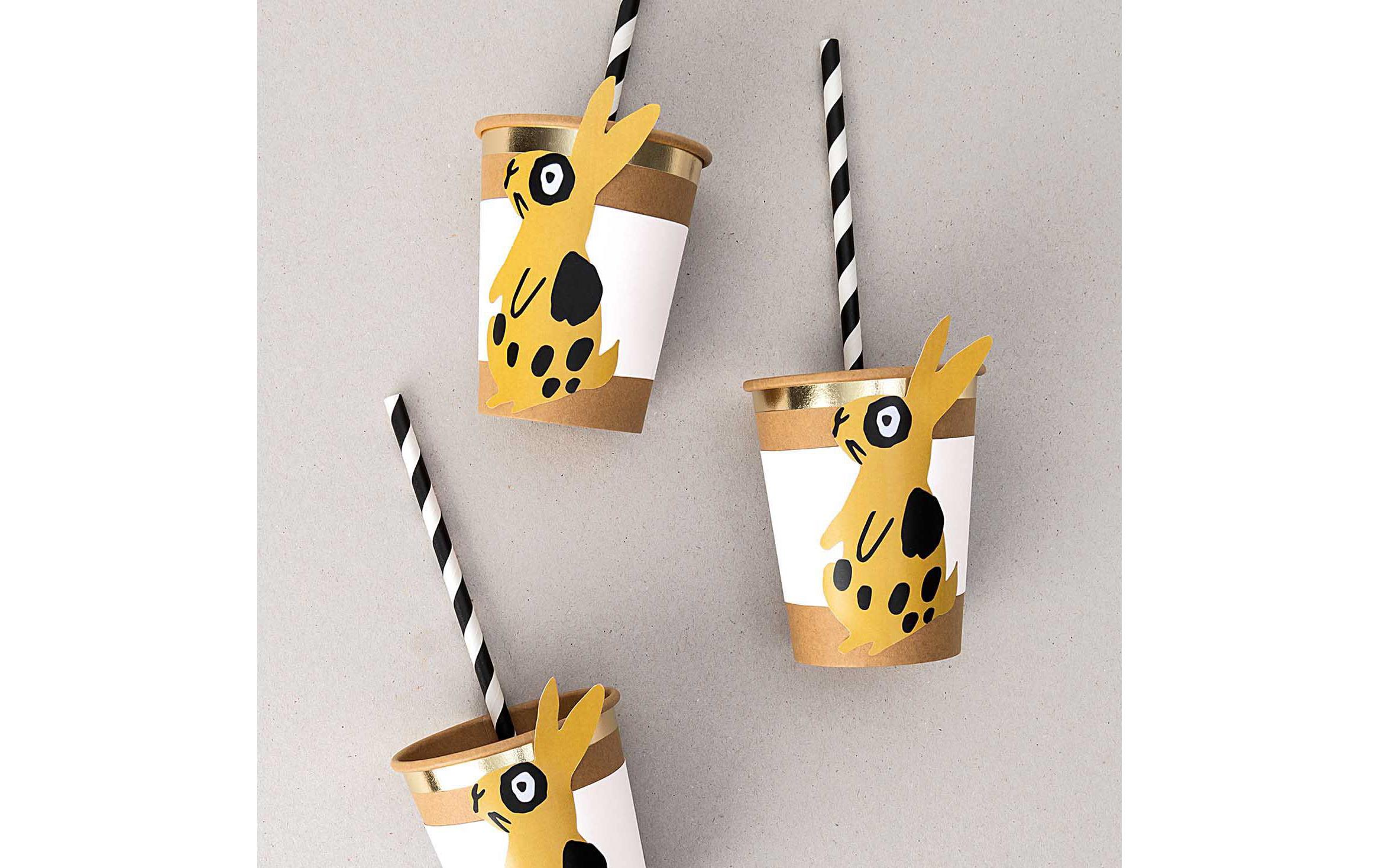 Rico Design Manschette für Pappbecher, Hase, 6 Stück