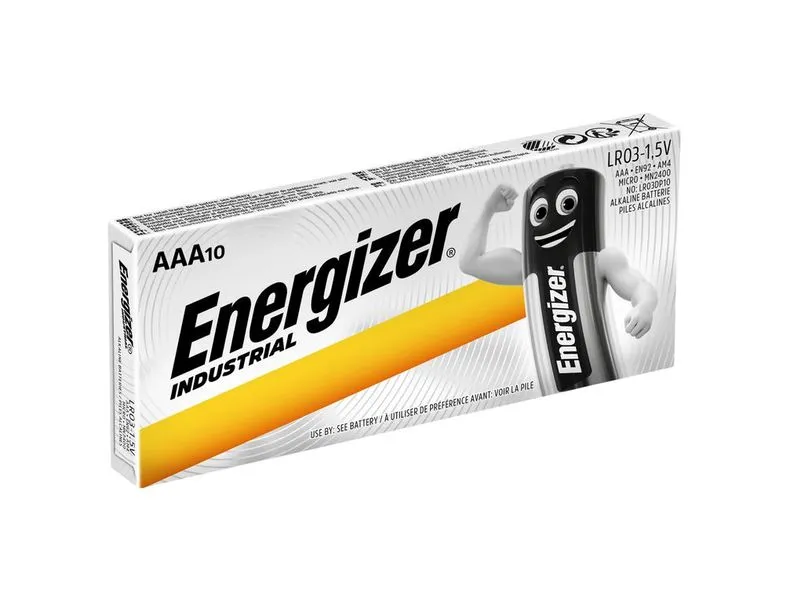 Energizer Batterie Industrial Alkaline AAA LR03, 1 Paket à 10 Stück