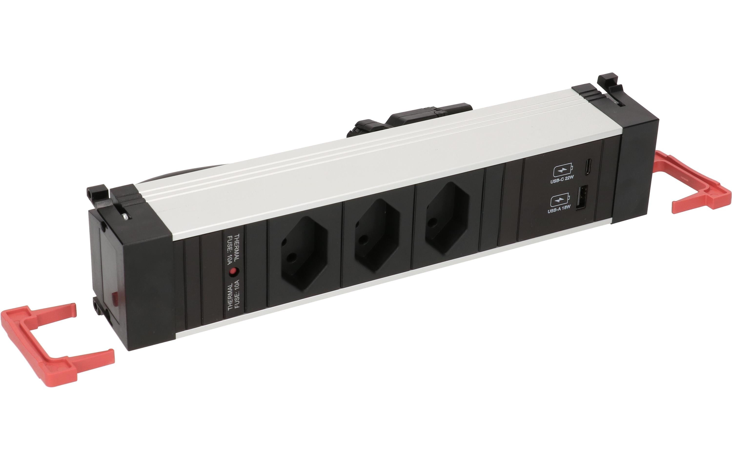 Bachmann Einbausteckerleiste POWER FRAME 3x T13, 1x USB A/C