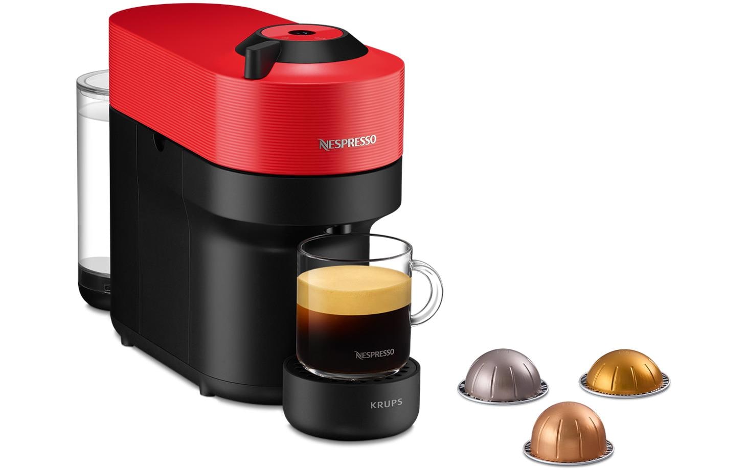 Krups Kaffeemaschine Nespresso Vertuo Pop XN9205 Spicy Red