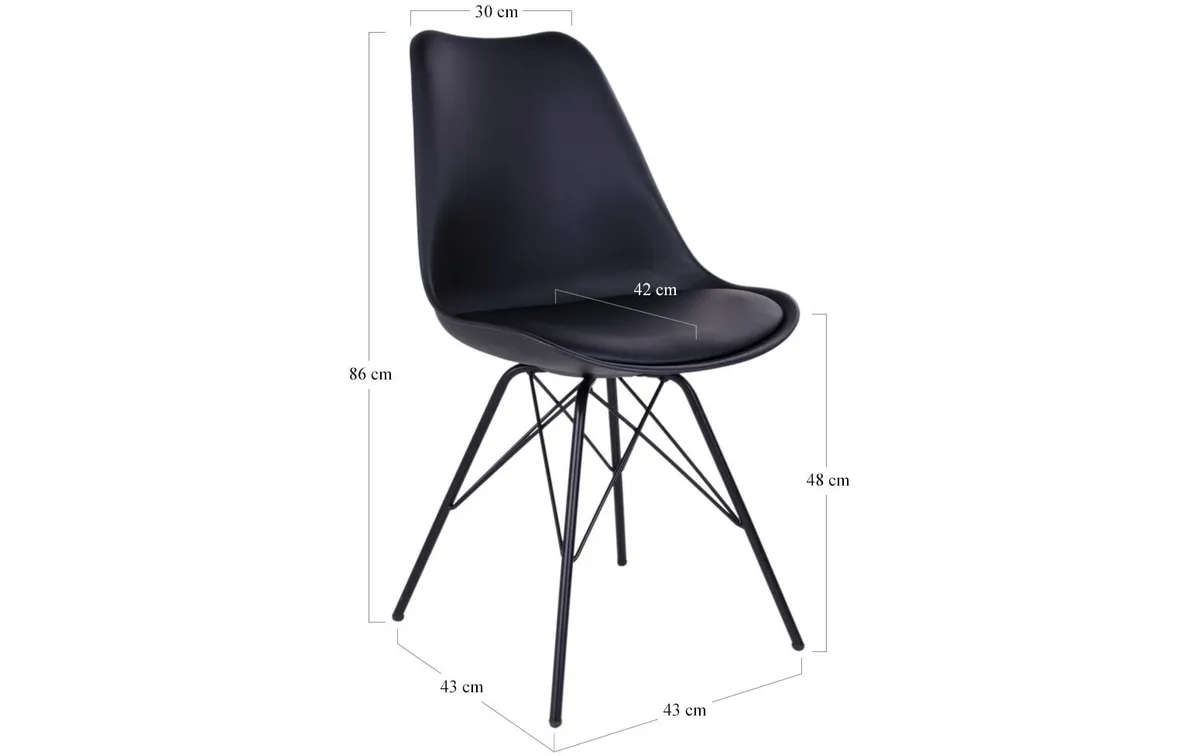House Nordic Stuhl Oslo 2 Stück, 57 x 86 cm, Schwarz House Nordic Stuhl Oslo 2 Stück, 57 x 86 cm, Schwarz