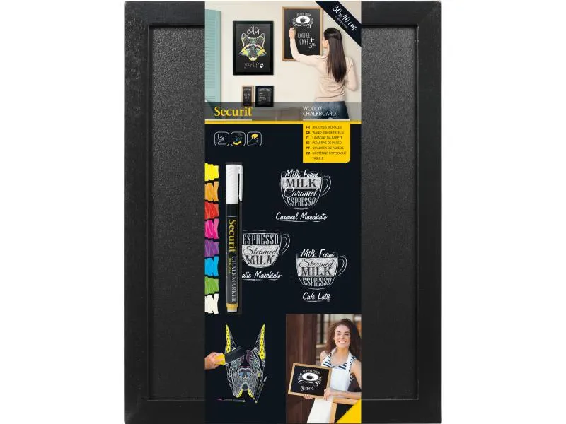 Securit Wandtafel Woody 30 x 40 cm Schwarz Securit Wandtafel Woody 30 x 40 cm Schwarz