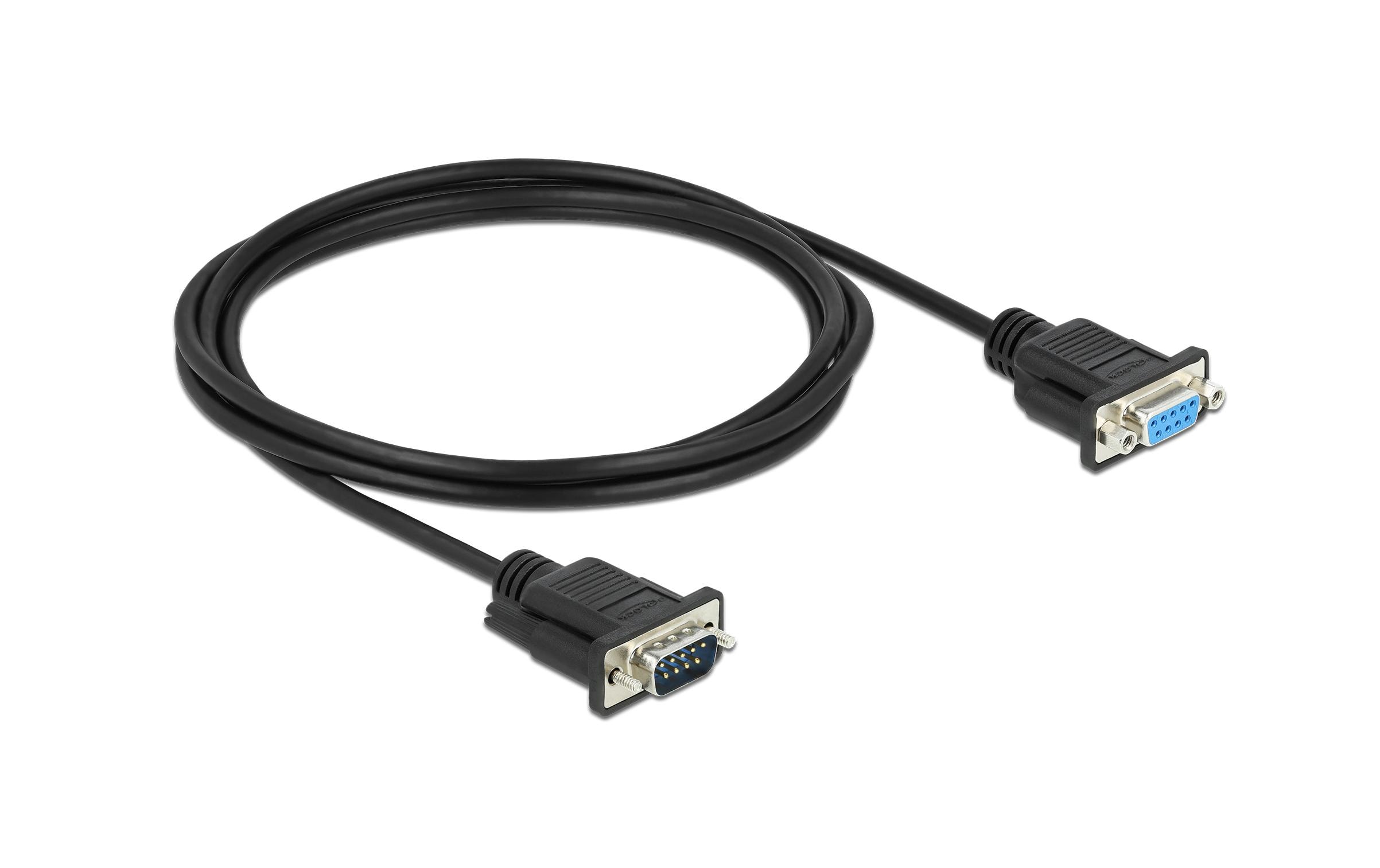 Delock Anschlusskabel Nullmodem RS-232 DB9, f-m 2 m Delock Anschlusskabel Nullmodem RS-232 DB9, f-m 2 m