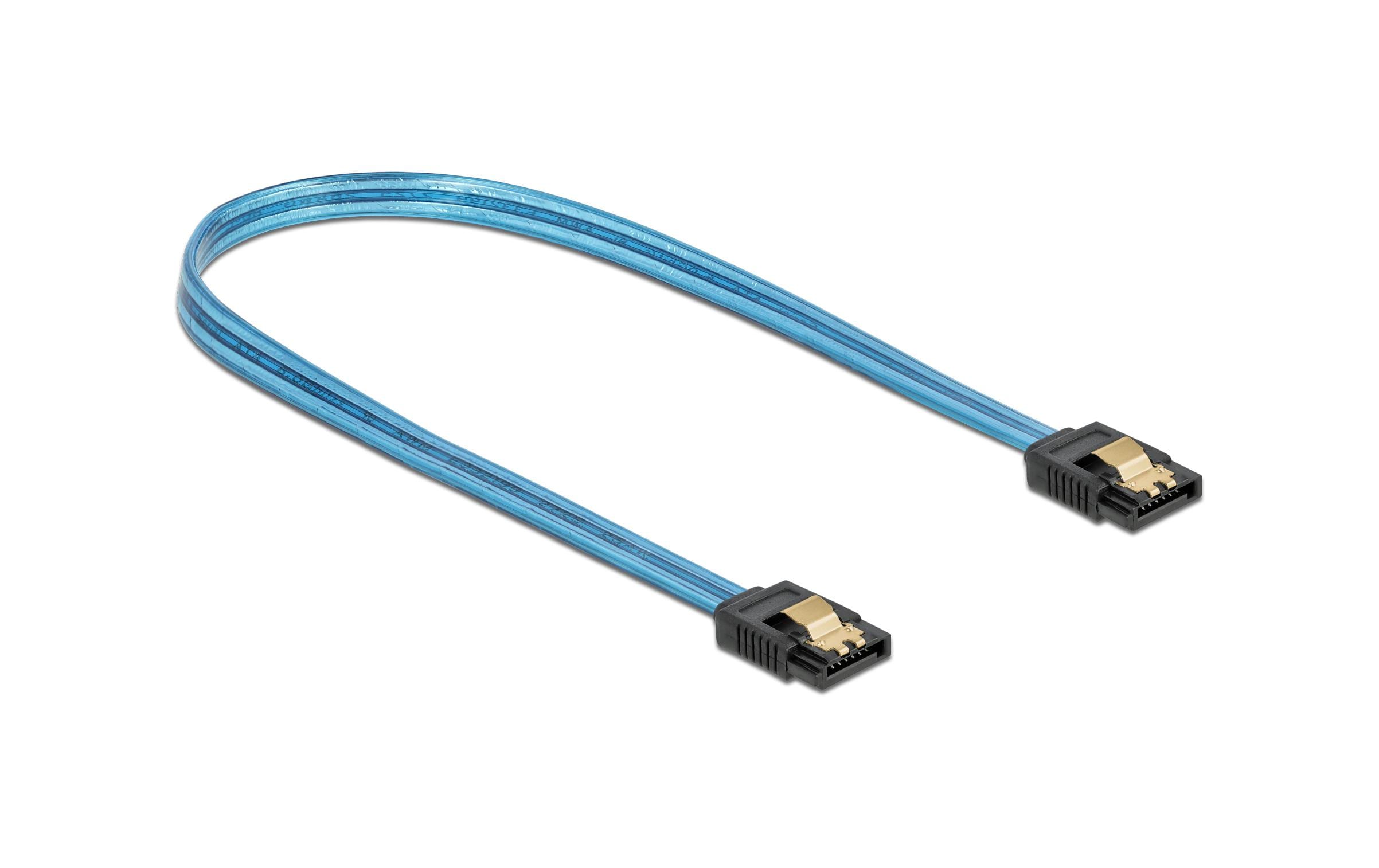 Delock SATA-Kabel UV Leuchteffekt blau 70 cm