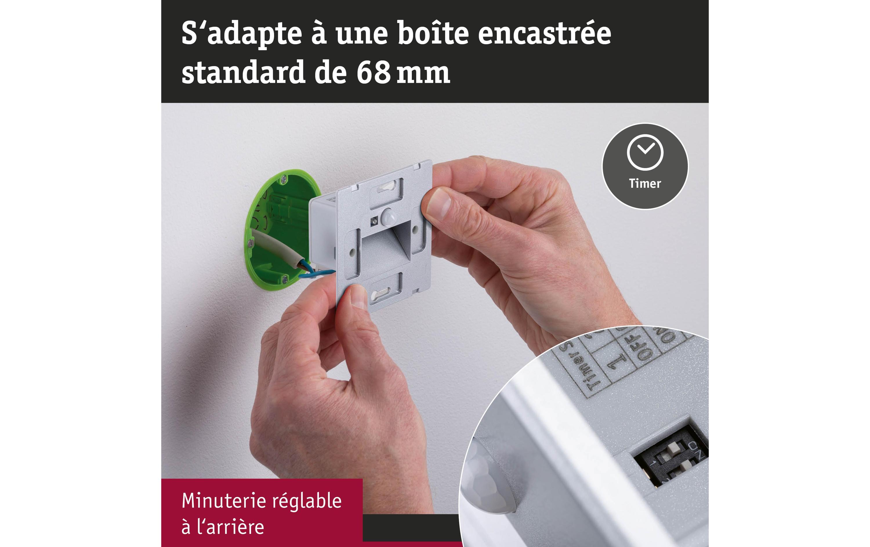 Paulmann LED Wandeinbauleuchte Edge Schwarz matt