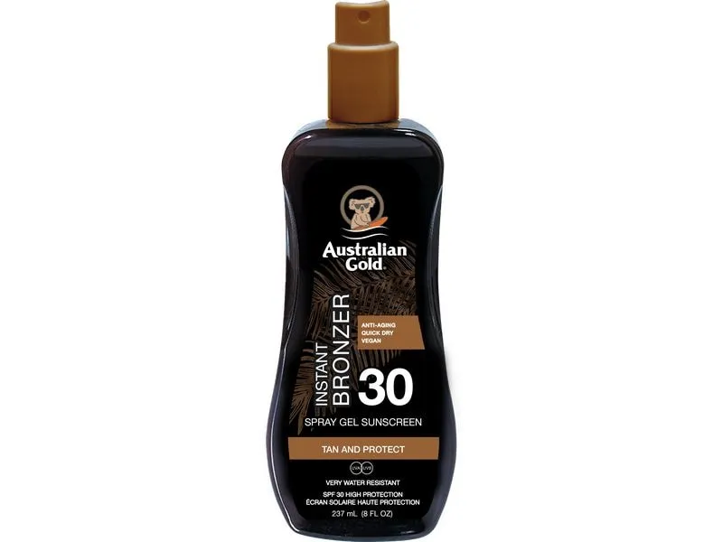 Australian Gold Sonnenspray Gel mit Bronzer SPF 30 237 ml Australian Gold Sonnenspray Gel mit Bronzer SPF 30 237 ml