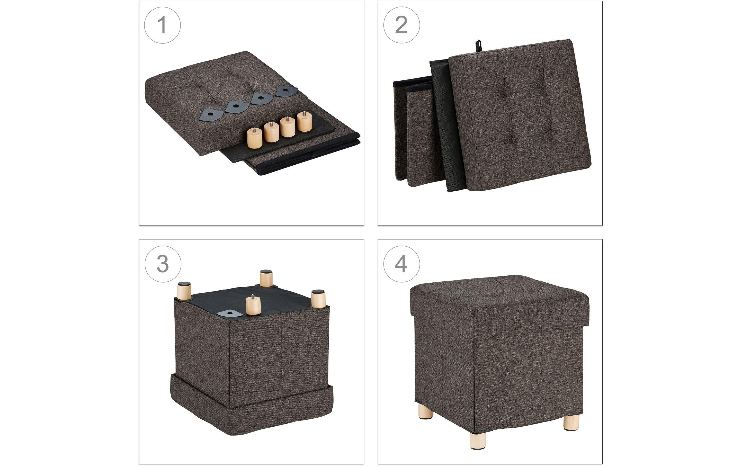 relaxdays Sitztruhe Dunkelbraun