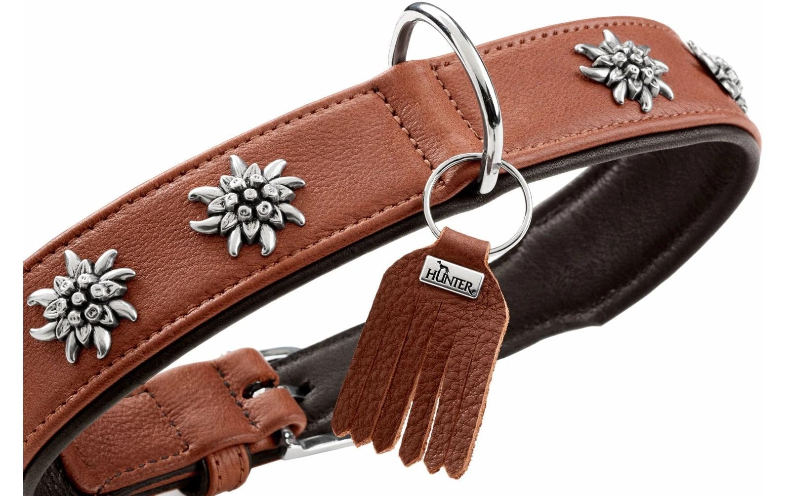 Hunter Halsband München 65/L, Rindsleder, Cognac/Schwarz