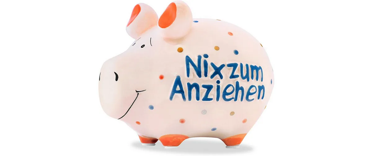 G. Wurm Spardose Nix zum Anziehen 12.5 x 9 x 9 cm G. Wurm Spardose Nix zum Anziehen 12.5 x 9 x 9 cm