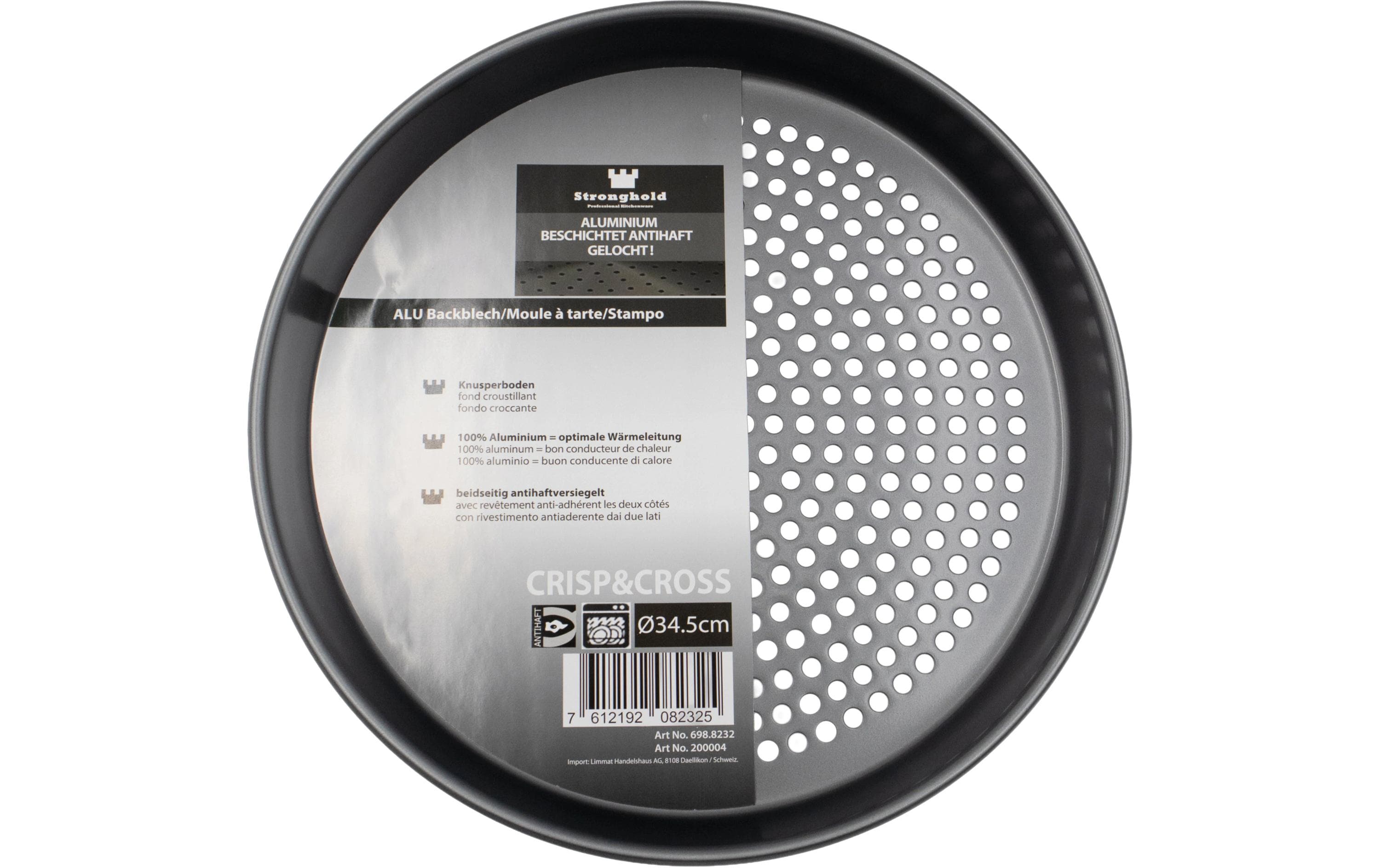 Stronghold Pizzablech gelocht 34 cm Schwarz