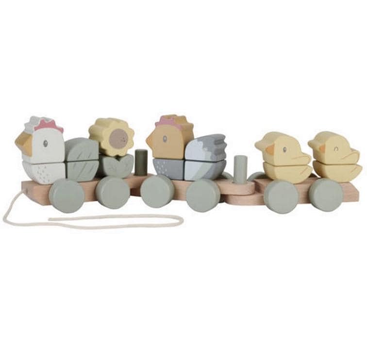 Little Dutch Eisenbahn mit Steck-Formen Huhn Little Farm FSC