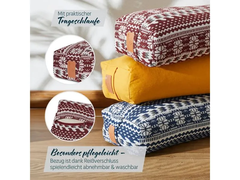 DoYourYoga Yoga-Bolster Paravati Weiss/Rot