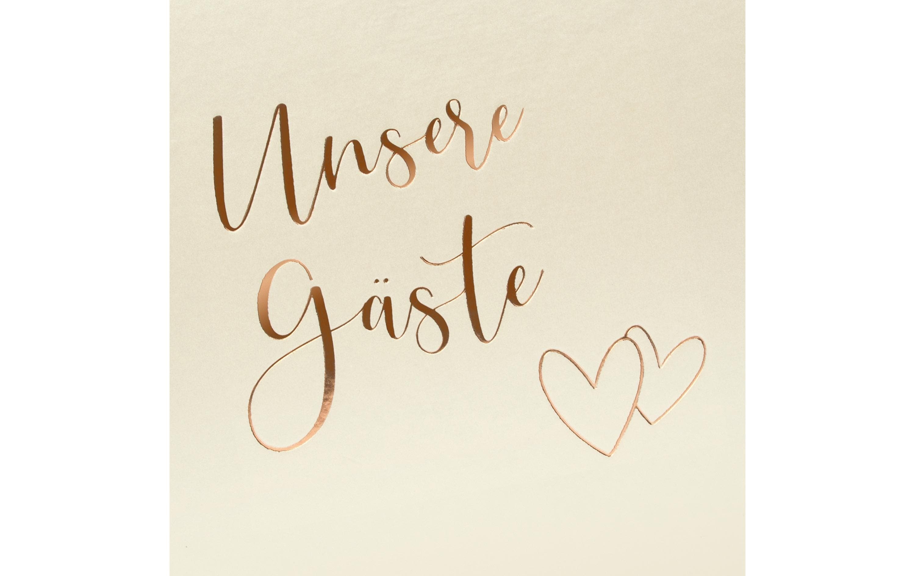 Goldbuch Gästebuch Herzklopfen 29 x 23 cm, 176 Seiten, Beige