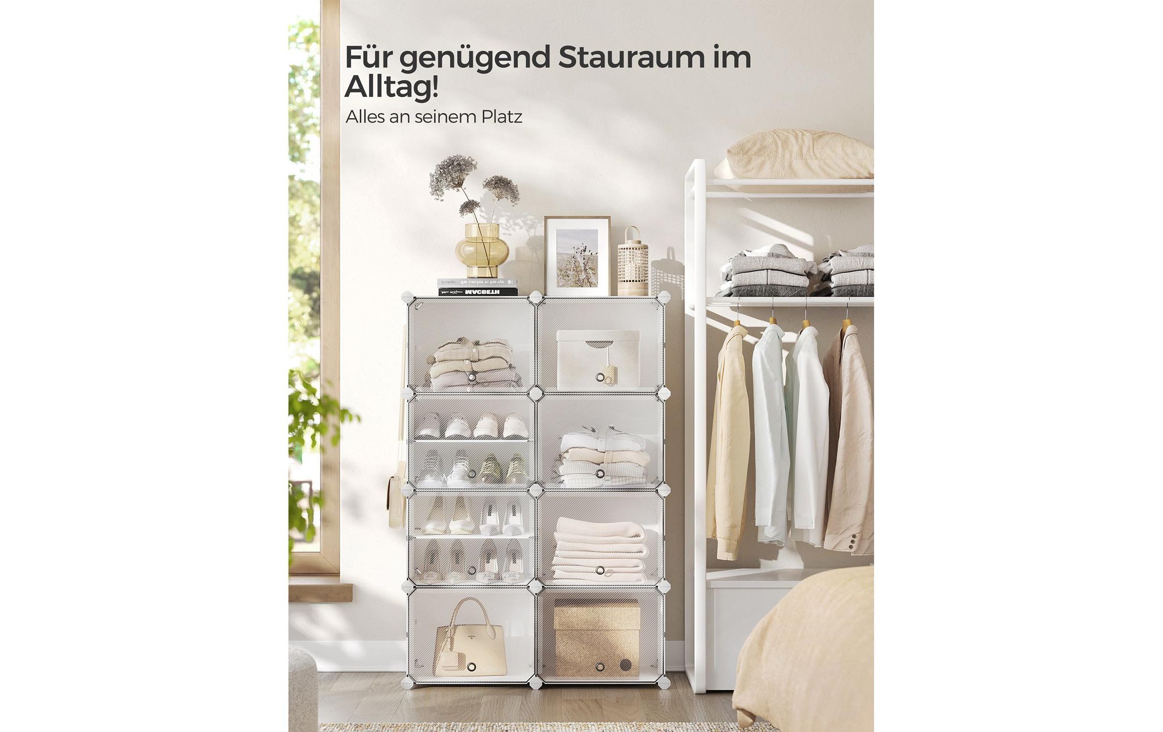 Songmics Schuhregal Schuhregal 82 x 32 x 122 cm, Weiss