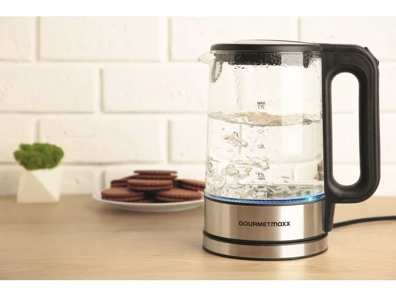GOURMETmaxx Wasserkocher 1.7 l, Silber/Transparent GOURMETmaxx Wasserkocher 1.7 l, Silber/Transparent
