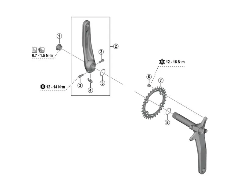 Shimano DEORE FC-MT520 165 mm 30 Zähne CL: 55 mm