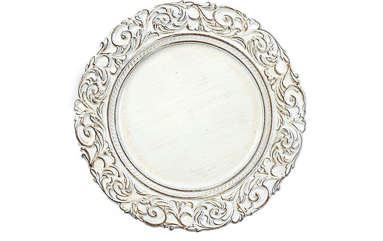 INGES CHRISTMAS DECOR Weihnachtsteller Ø 33 cm, Beige/Weiss