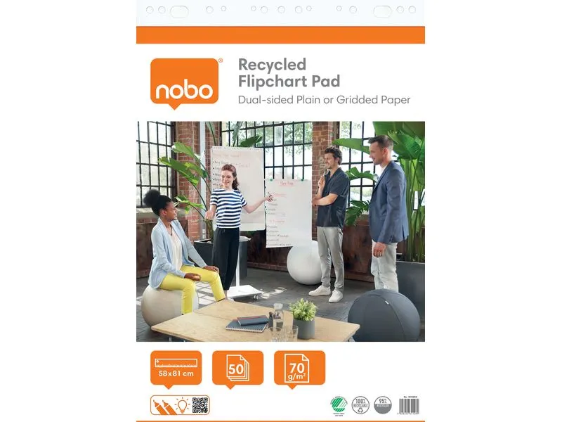 Nobo Flipchart blanko / kariert, 58 x 81 cm, 50 Blatt