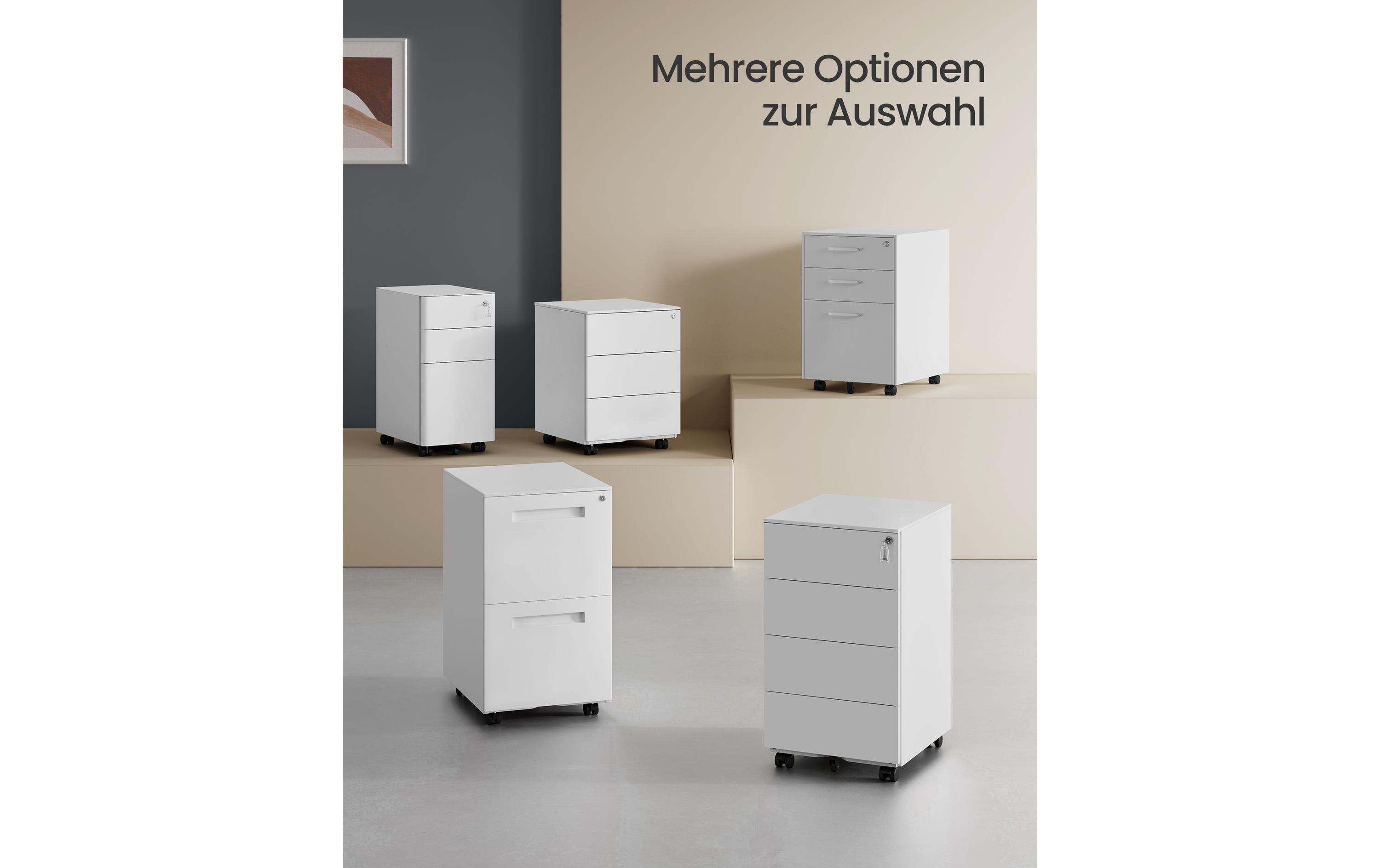 Songmics Multifunktionswagen mit 4 Schubladen Weiss