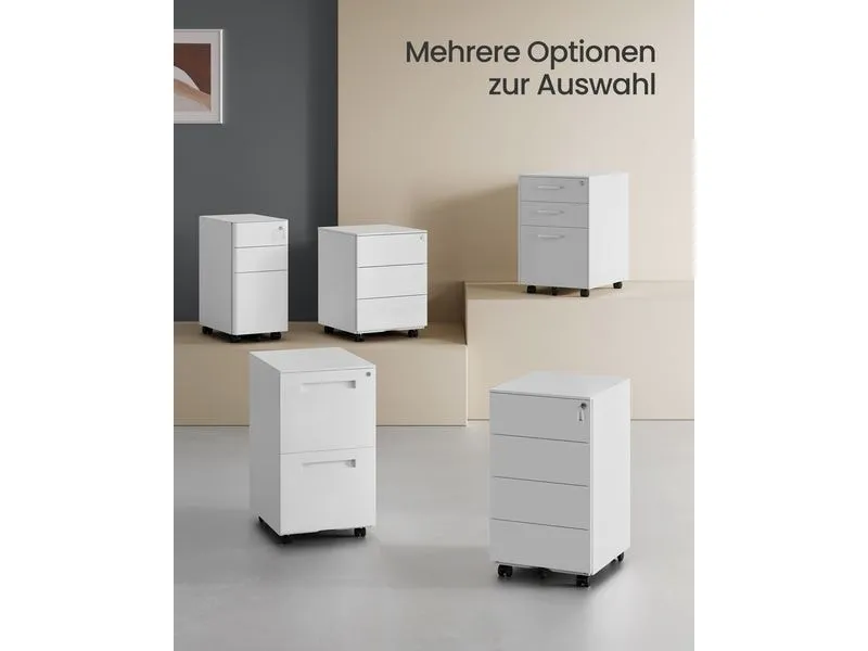 Songmics Multifunktionswagen mit 4 Schubladen Weiss Songmics Multifunktionswagen mit 4 Schubladen Weiss