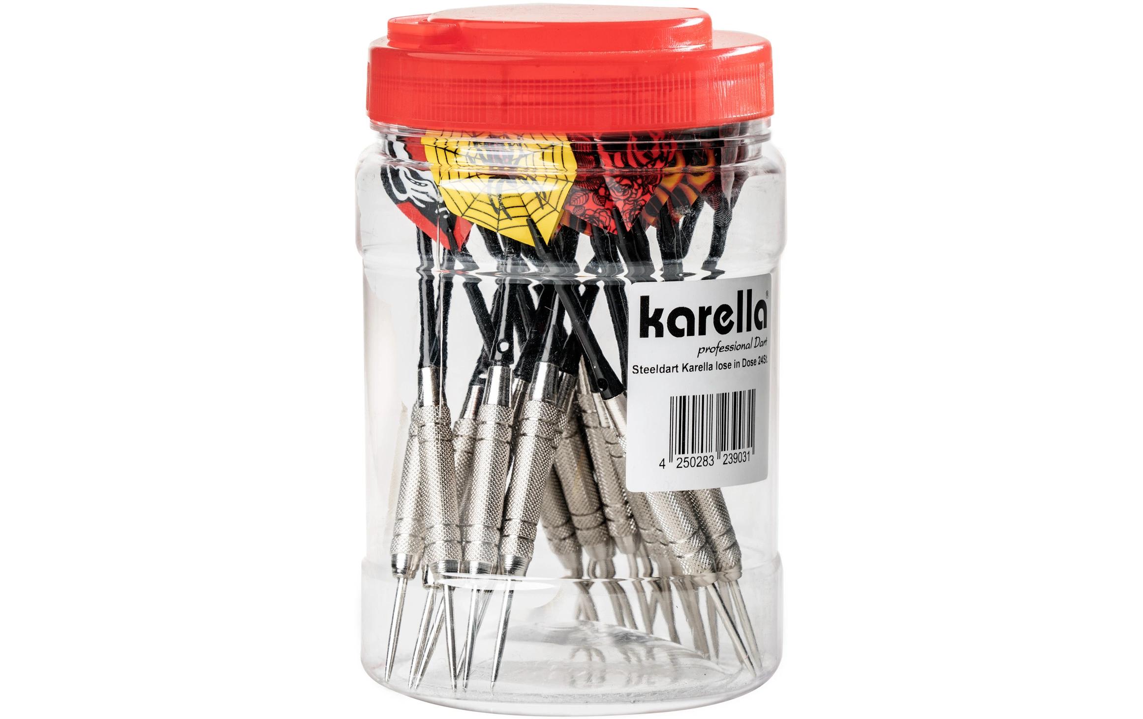 Karella Dartpfeile Steeldart in Dose 24 Stück