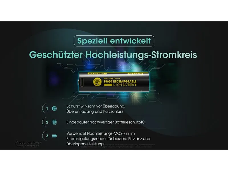 Nitecore Akku NL1836R 18650 UCB-C, 3600 mAh Nitecore Akku NL1836R 18650 UCB-C, 3600 mAh