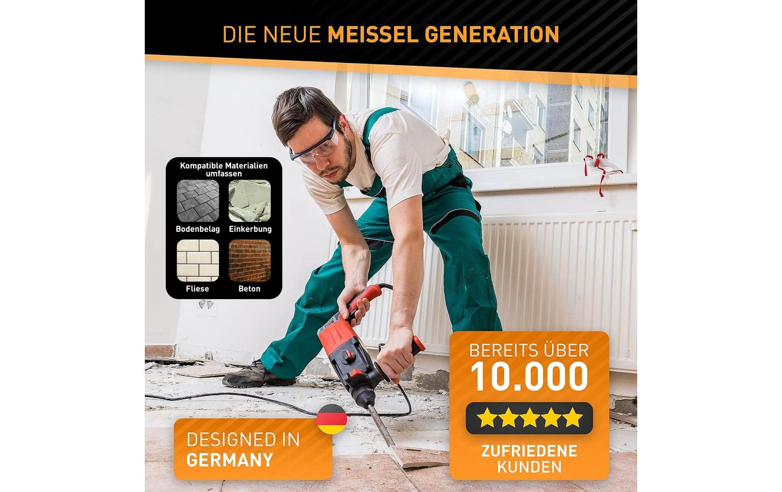 Hardtwerk Turbo Fliesenmeissel für Bohrhammer 165 x 75 mm